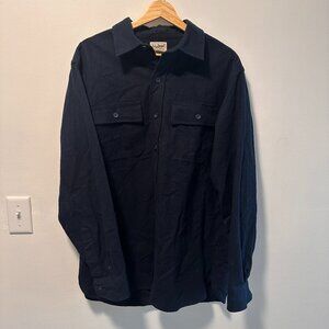 L.L. Bean Men’s Medium Heavyweight Flannel Shirt | Navy Blue | 100% Cotton